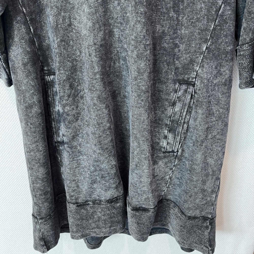 Daily Practice Anthropologie Hooded Sweatshirt Dress Black Mineral Wash Medium - Picture 11 of 13